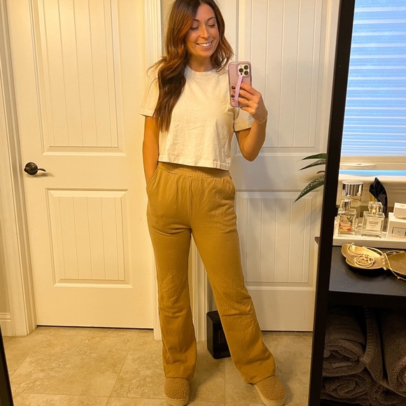 nuuds wideleg sweatpants and cropped sweatshirt set, cinnamon S - Picture 9 of 10